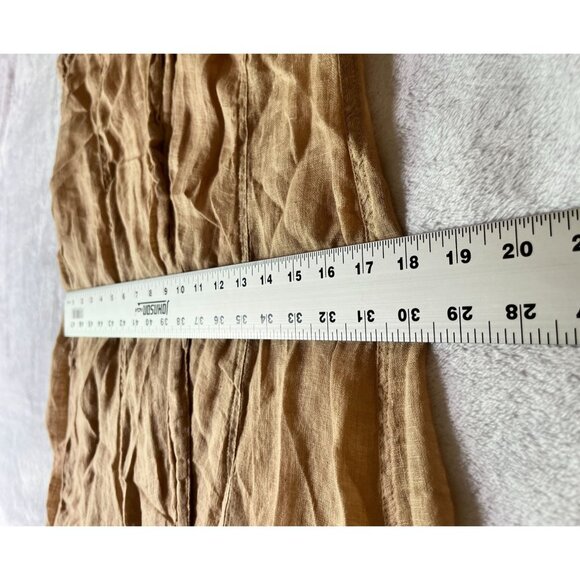 Kleen Women's Linen Tie-Front Sleeveless Cardigan Vest Large Tan Lightweight - Picture 7 of 12